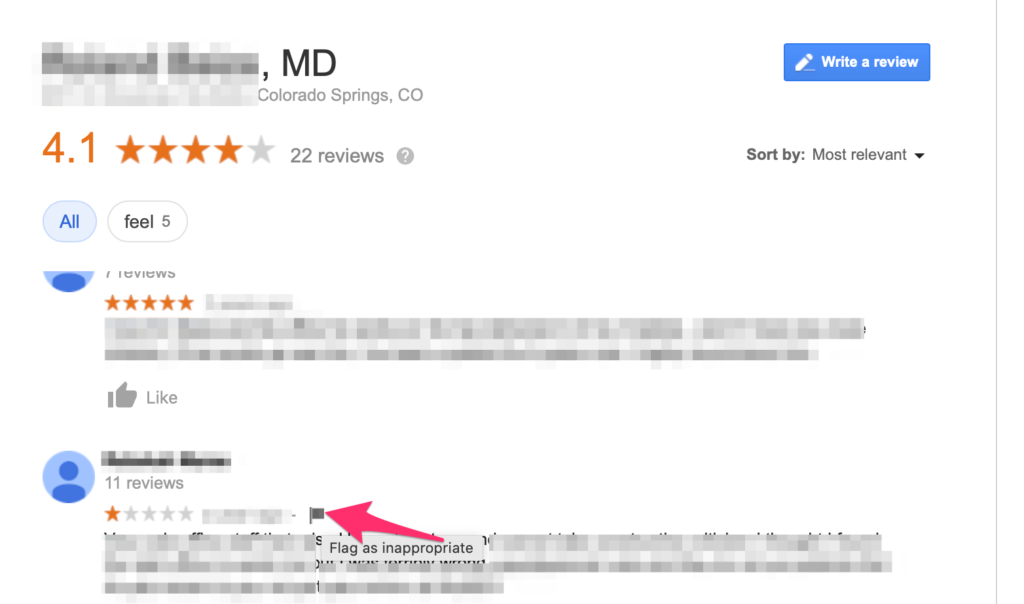 flag bad google review as reader