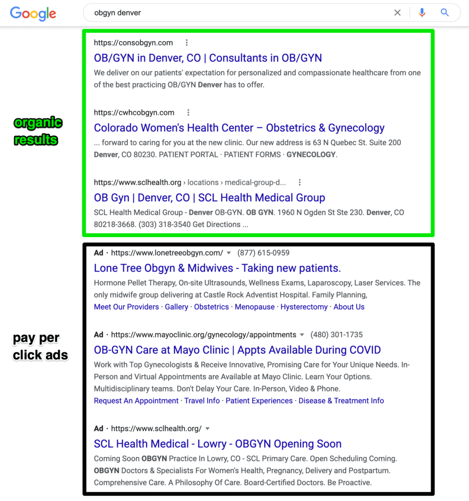 doctor website seo example