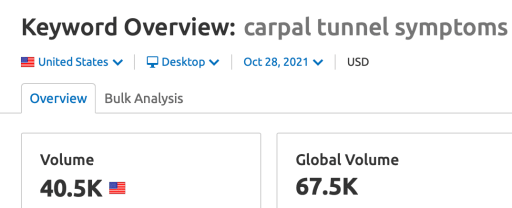 carpal tunnel seo